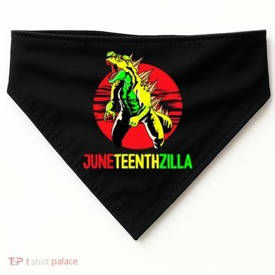 Juneteent Zilla Cool Black History African American Flag USA-Made Doggie Bandana