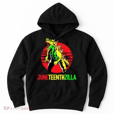 Juneteent Zilla Cool Black History African American Flag Hoodie