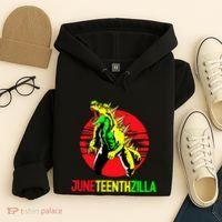 Juneteent Zilla Cool Black History African American Flag Hoodie thumb 4