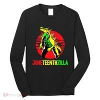 Juneteent Zilla Cool Black History African American Flag Long Sleeve Shirt thumb 0