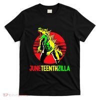 Juneteent Zilla Cool Black History African American Flag T-Shirt thumb 0