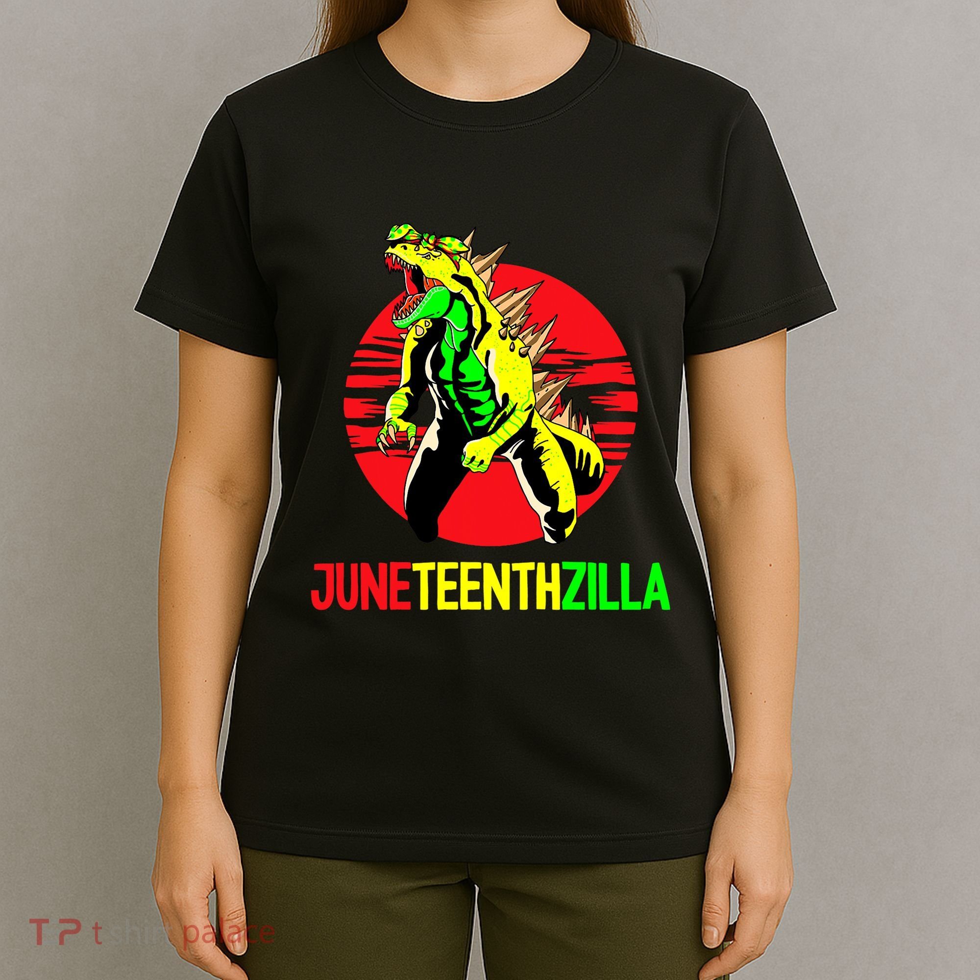 Juneteent Zilla Cool Black History African American Flag T-Shirt