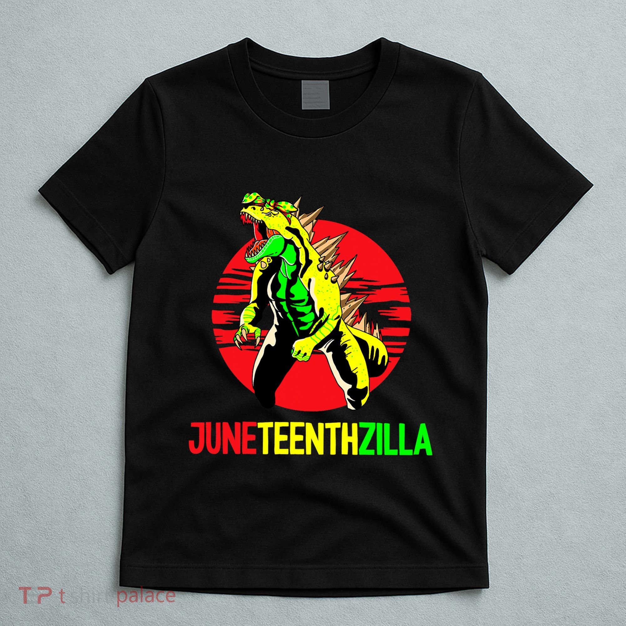 Juneteent Zilla Cool Black History African American Flag T-Shirt