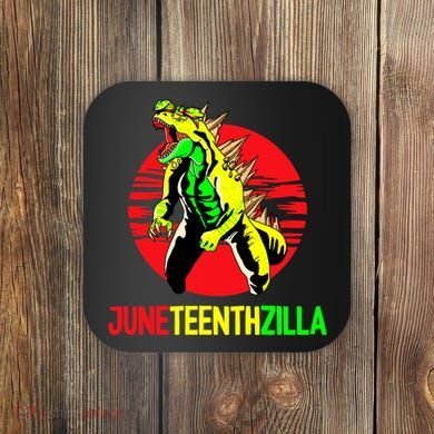 Juneteent Zilla Cool Black History African American Flag Coaster