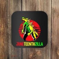 Juneteent Zilla Cool Black History African American Flag Coaster thumb 0