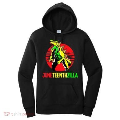 Juneteent Zilla Cool Black History African American Flag Women's Hoodie