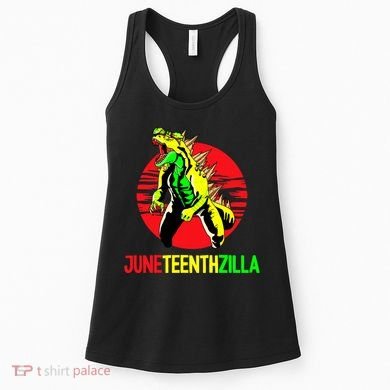 Juneteent Zilla Cool Black History African American Flag Women's Tank Top