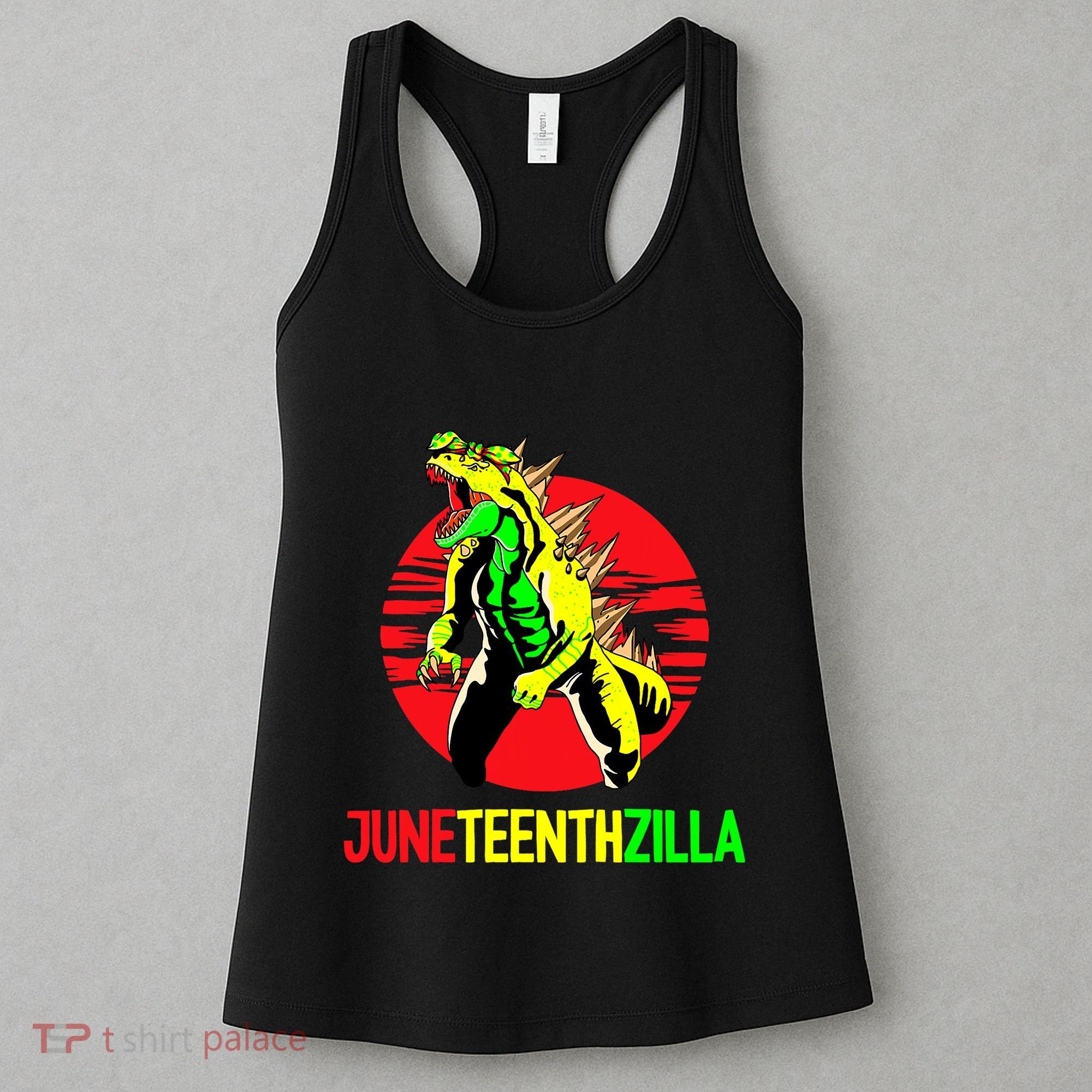 Juneteent Zilla Cool Black History African American Flag Women's Tank Top