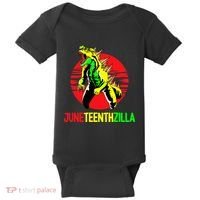 Juneteent Zilla Cool Black History African American Flag Baby Bodysuit thumb 0