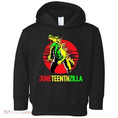 Juneteent Zilla Cool Black History African American Flag Toddler Hoodie