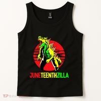 Juneteent Zilla Cool Black History African American Flag Tank Top thumb 2