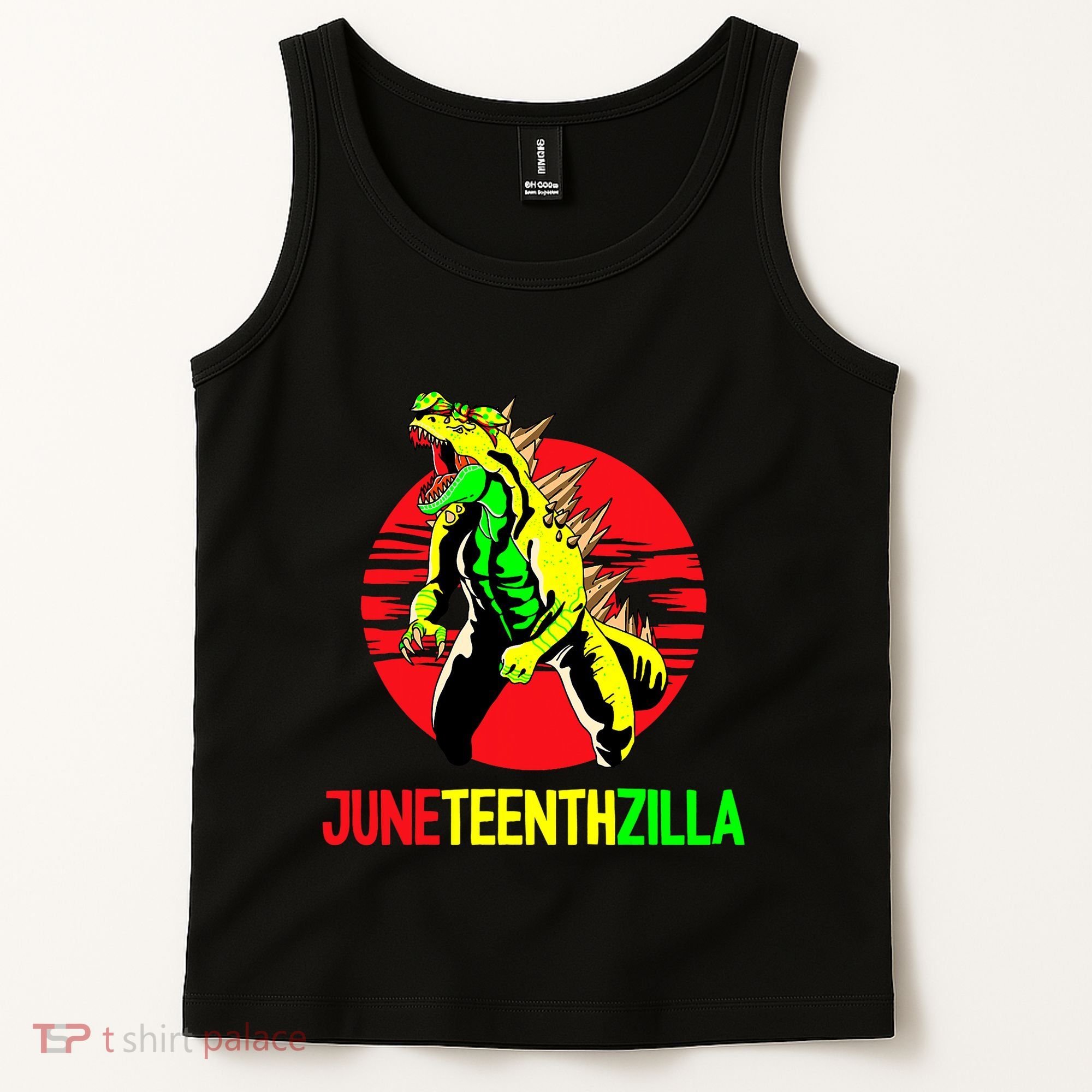 Juneteent Zilla Cool Black History African American Flag Tank Top