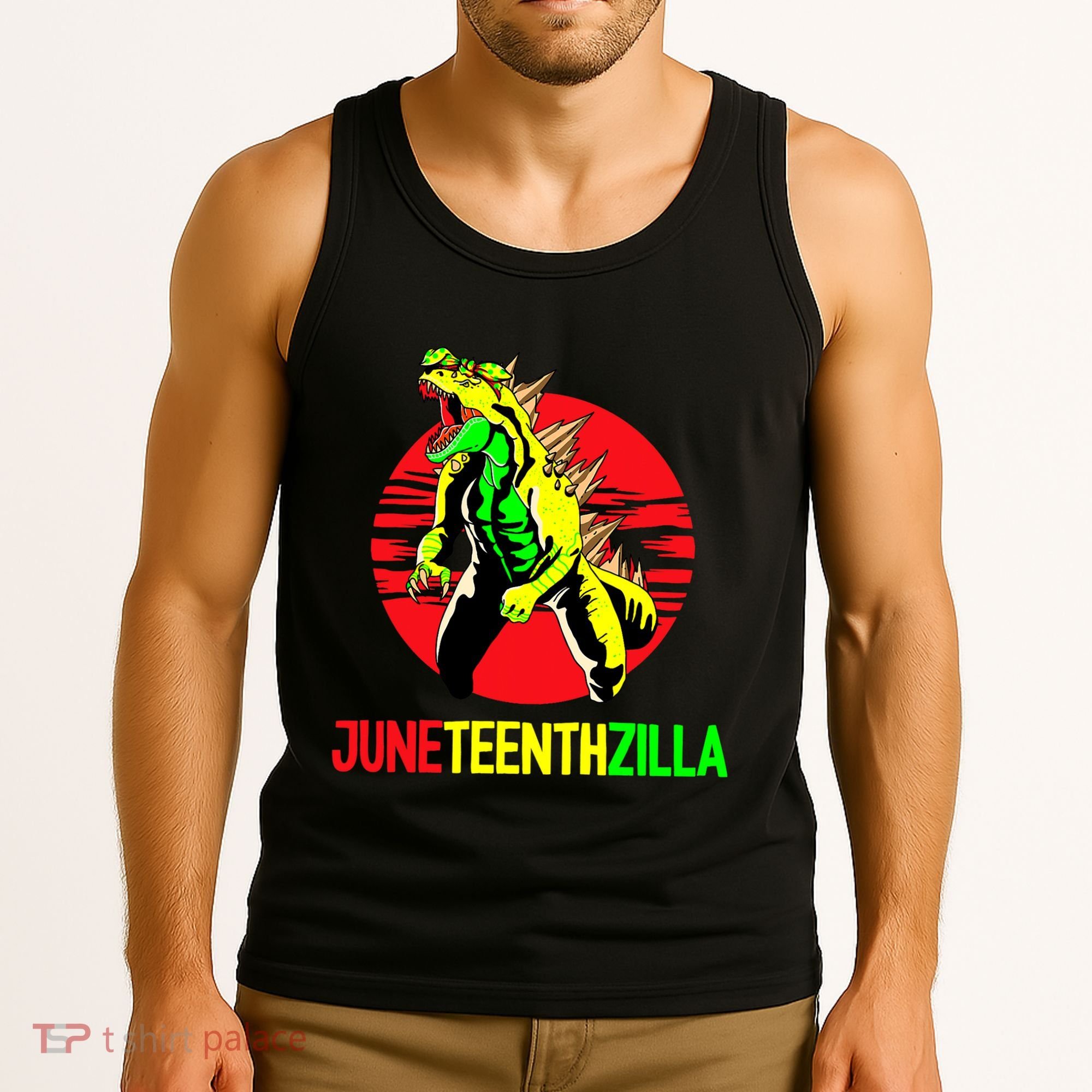 Juneteent Zilla Cool Black History African American Flag Tank Top