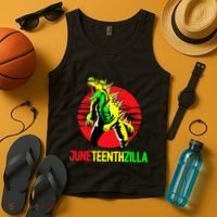 Juneteent Zilla Cool Black History African American Flag Tank Top thumb 4