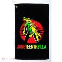 Juneteent Zilla Cool Black History African American Flag Golf Towel thumb 0