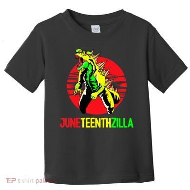 Juneteent Zilla Cool Black History African American Flag Toddler T-Shirt