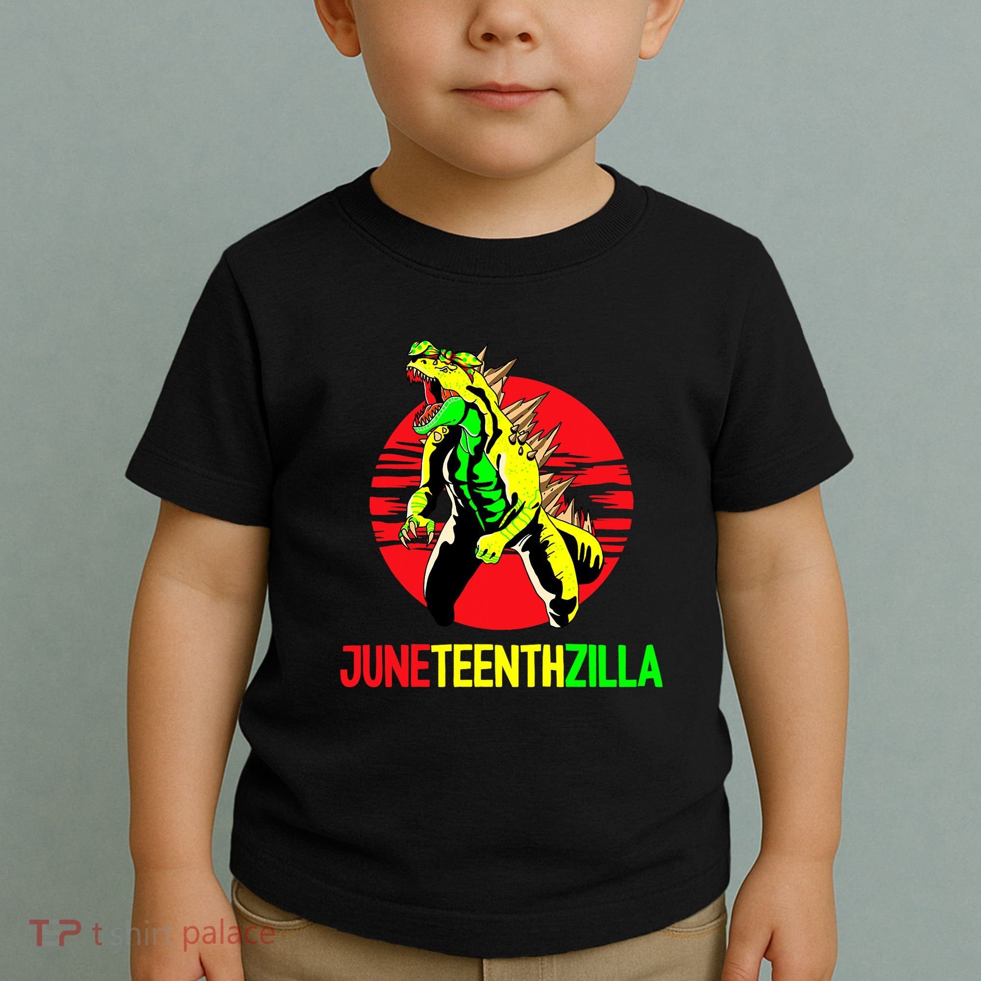 Juneteent Zilla Cool Black History African American Flag Toddler T-Shirt