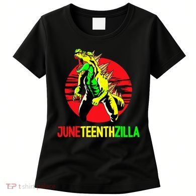 Juneteent Zilla Cool Black History African American Flag Women's T-Shirt
