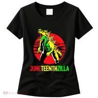 Juneteent Zilla Cool Black History African American Flag Women's T-Shirt thumb 0