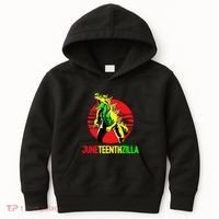 Juneteent Zilla Cool Black History African American Flag Kids Hoodie thumb 0