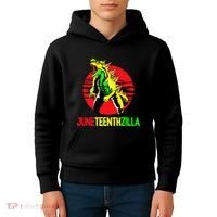 Juneteent Zilla Cool Black History African American Flag Kids Hoodie thumb 4