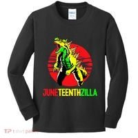 Juneteent Zilla Cool Black History African American Flag Kids Long Sleeve Shirt thumb 0