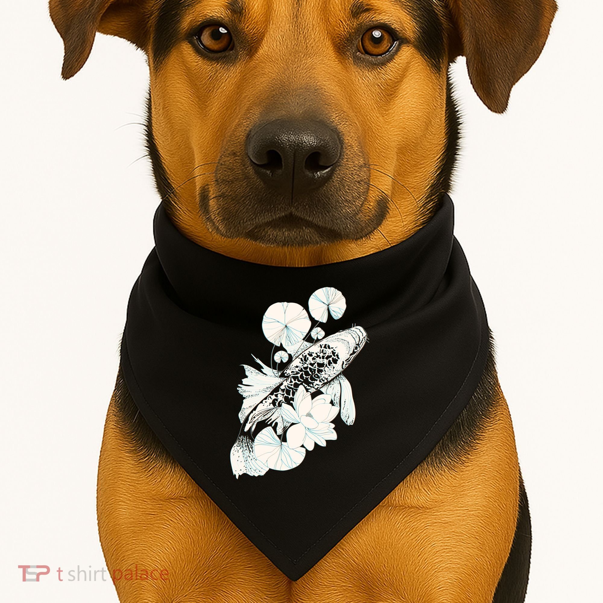 Japanese Zen Koi Fish Pond USA-Made Doggie Bandana