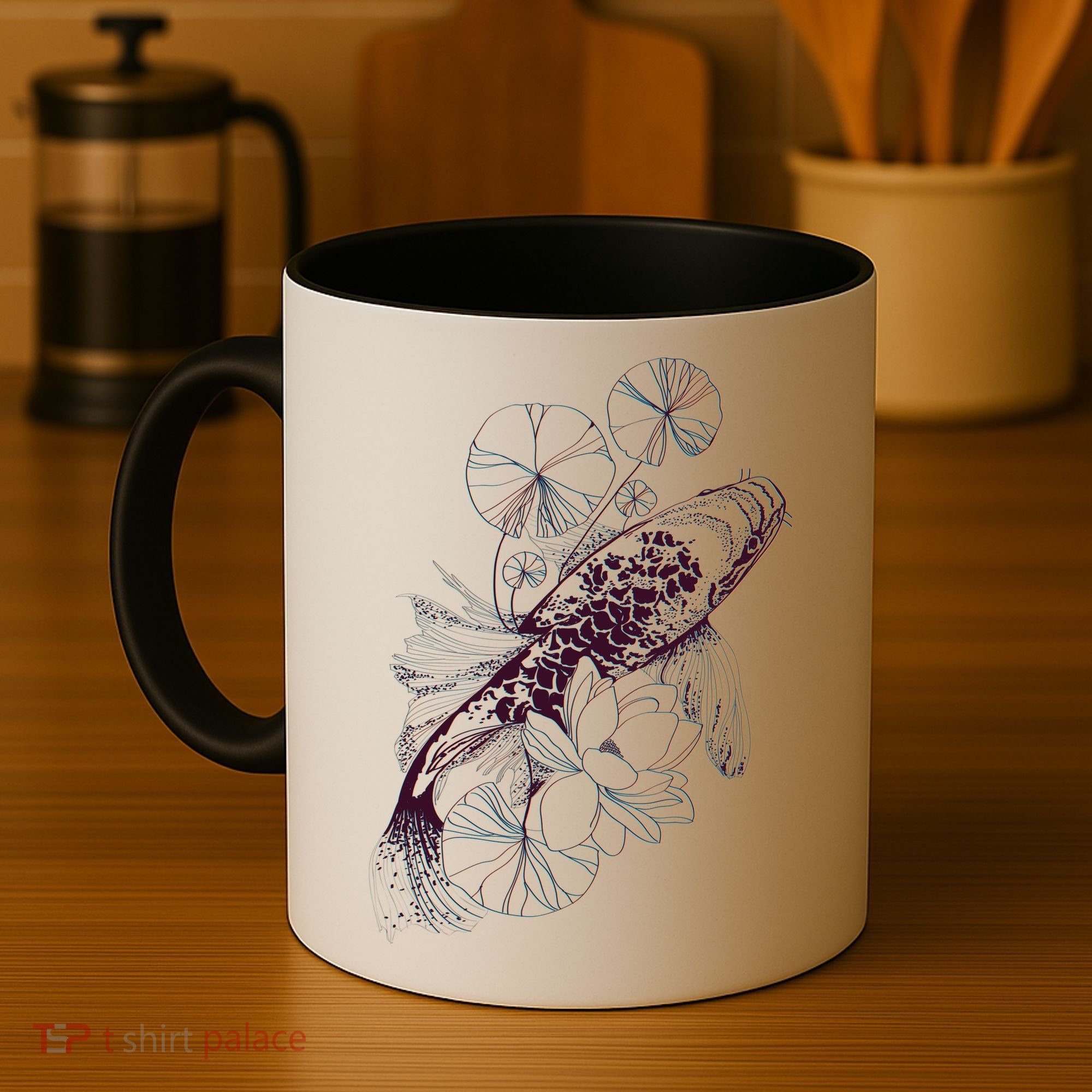 Japanese Zen Koi Fish Pond Coffee Mug