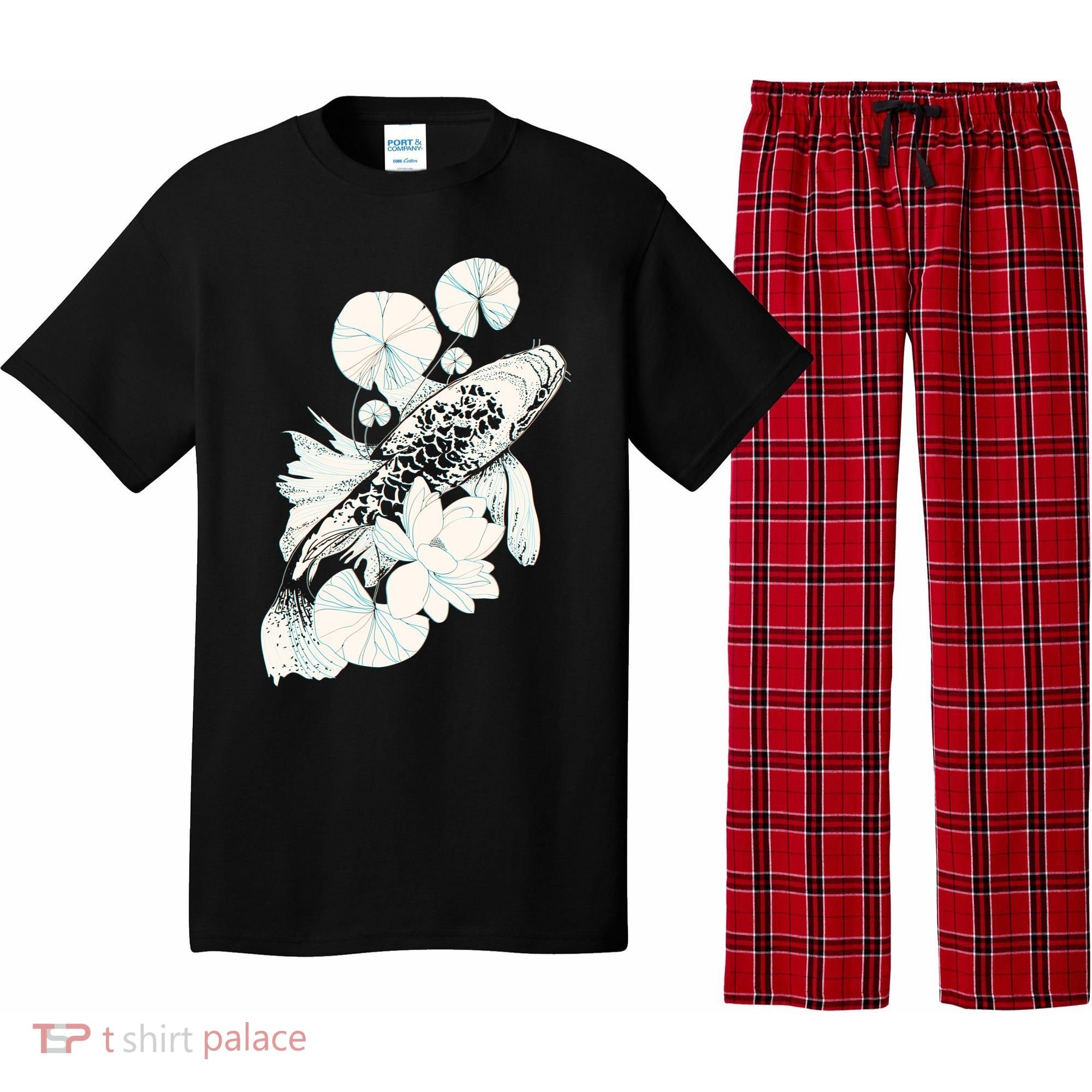 Japanese Zen Koi Fish Pond Pajama Set