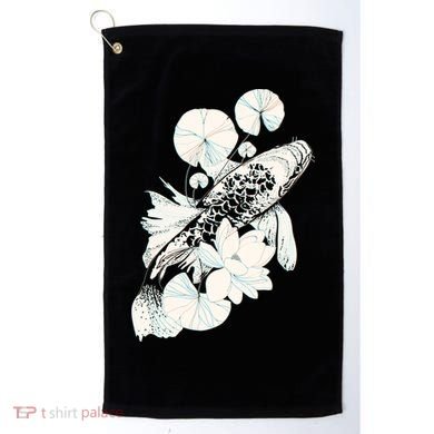 Japanese Zen Koi Fish Pond Golf Towel