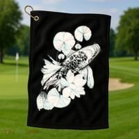 Japanese Zen Koi Fish Pond Golf Towel thumb 1