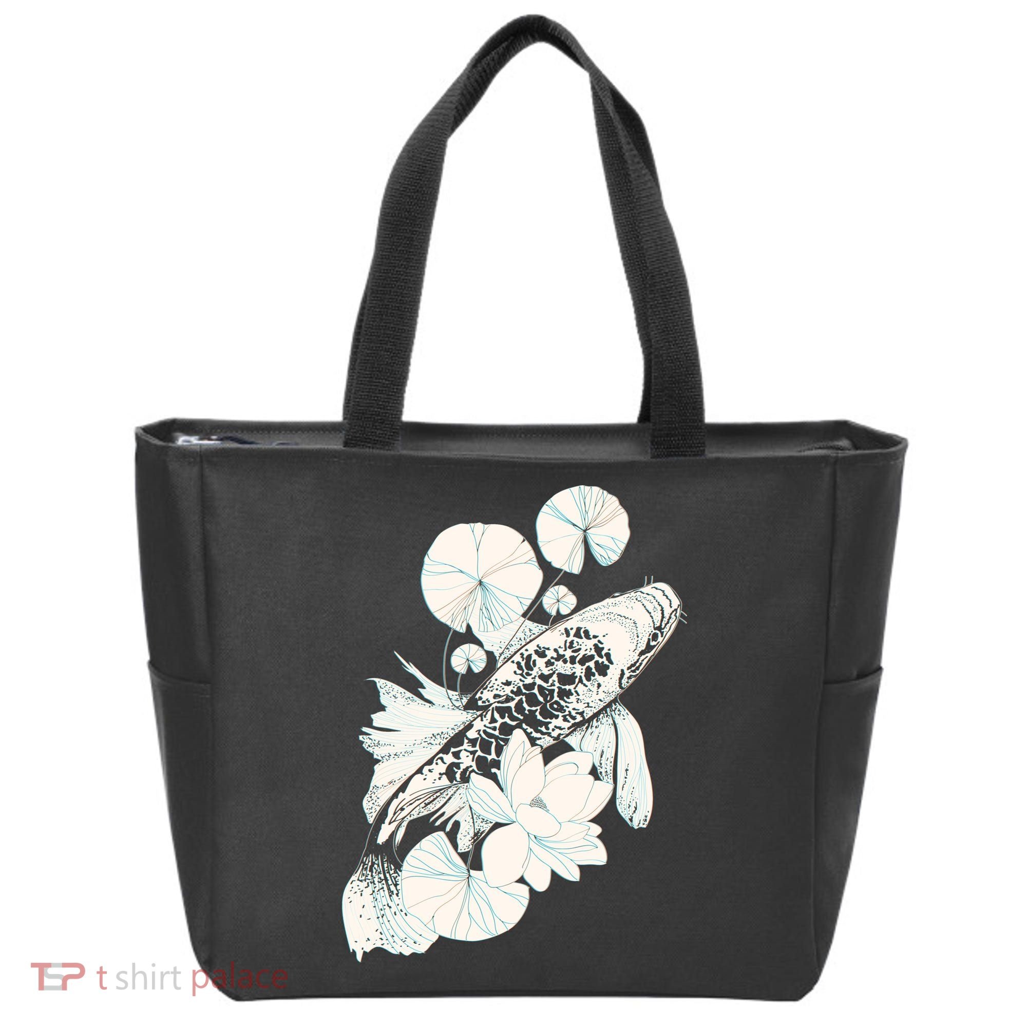 Japanese Zen Koi Fish Pond Tote Bag