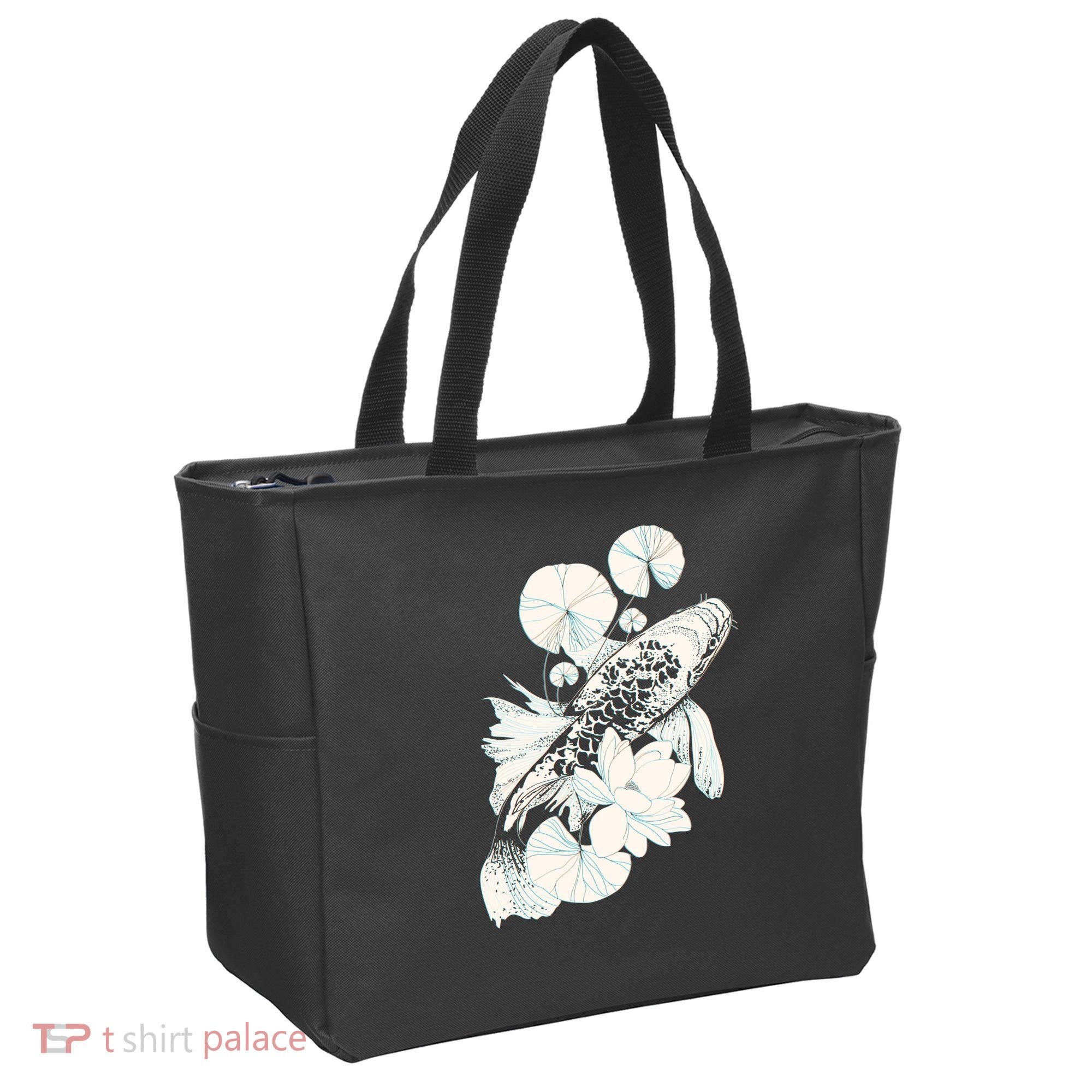 Japanese Zen Koi Fish Pond Tote Bag