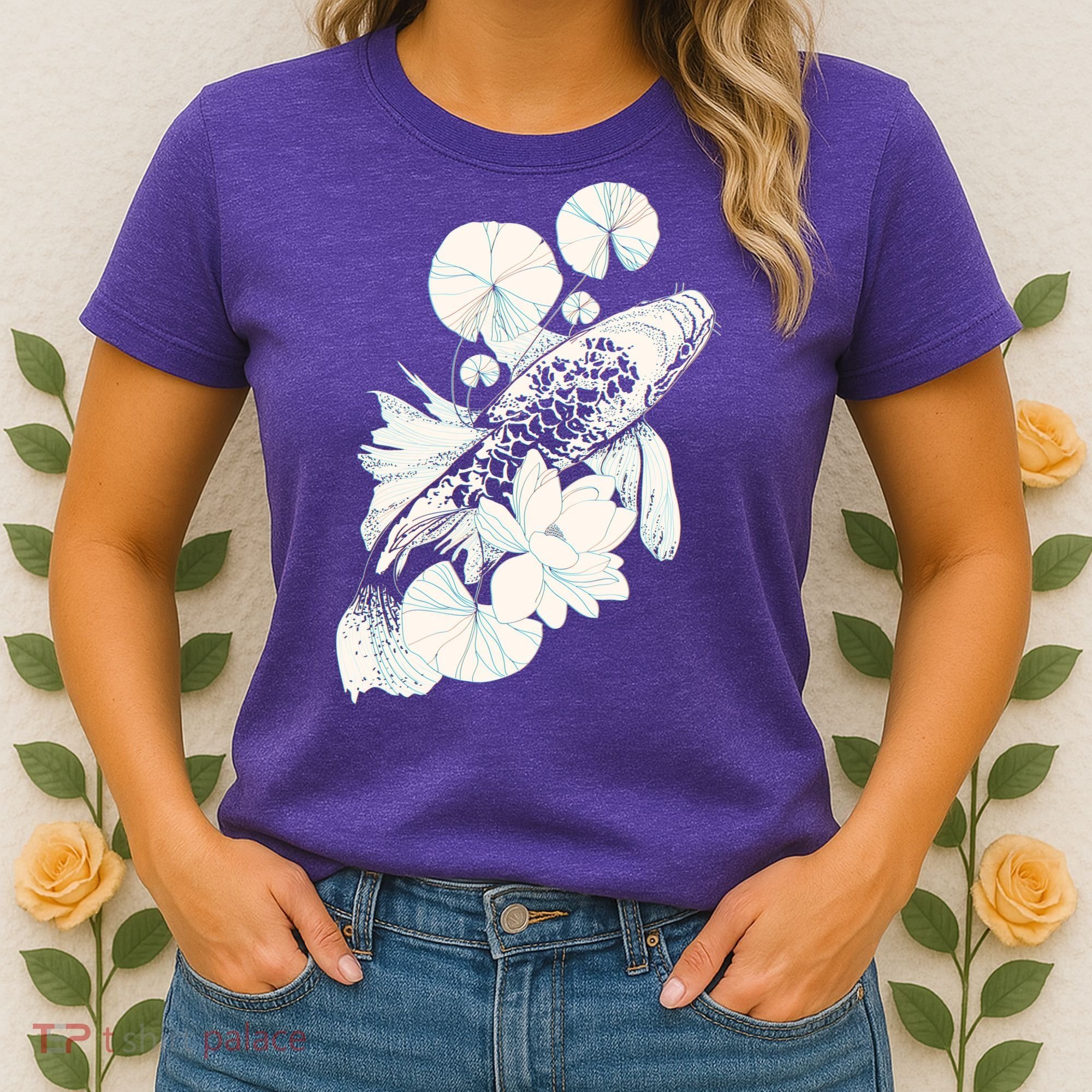 Japanese Zen Koi Fish Pond Women's T-Shirt