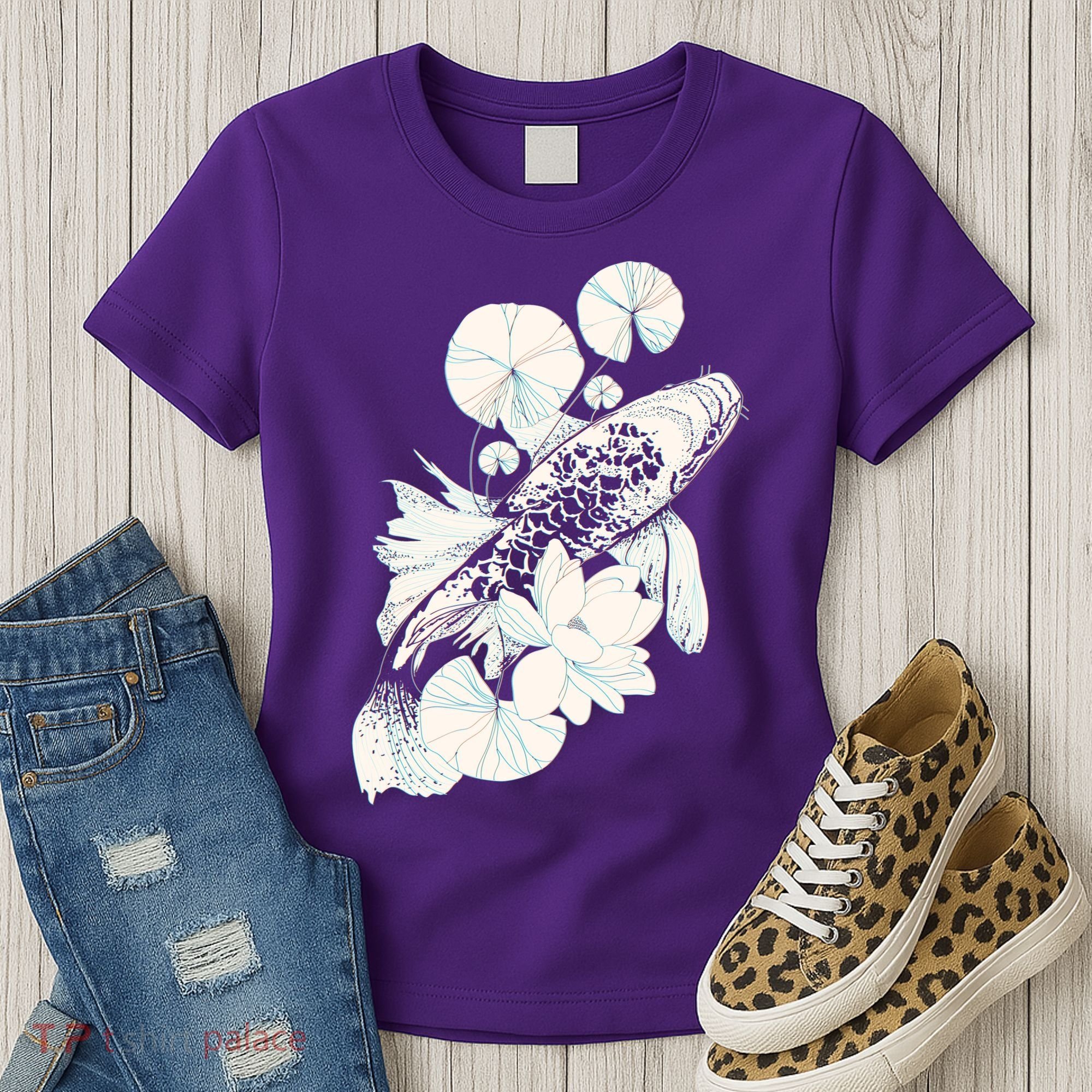Japanese Zen Koi Fish Pond Women's T-Shirt