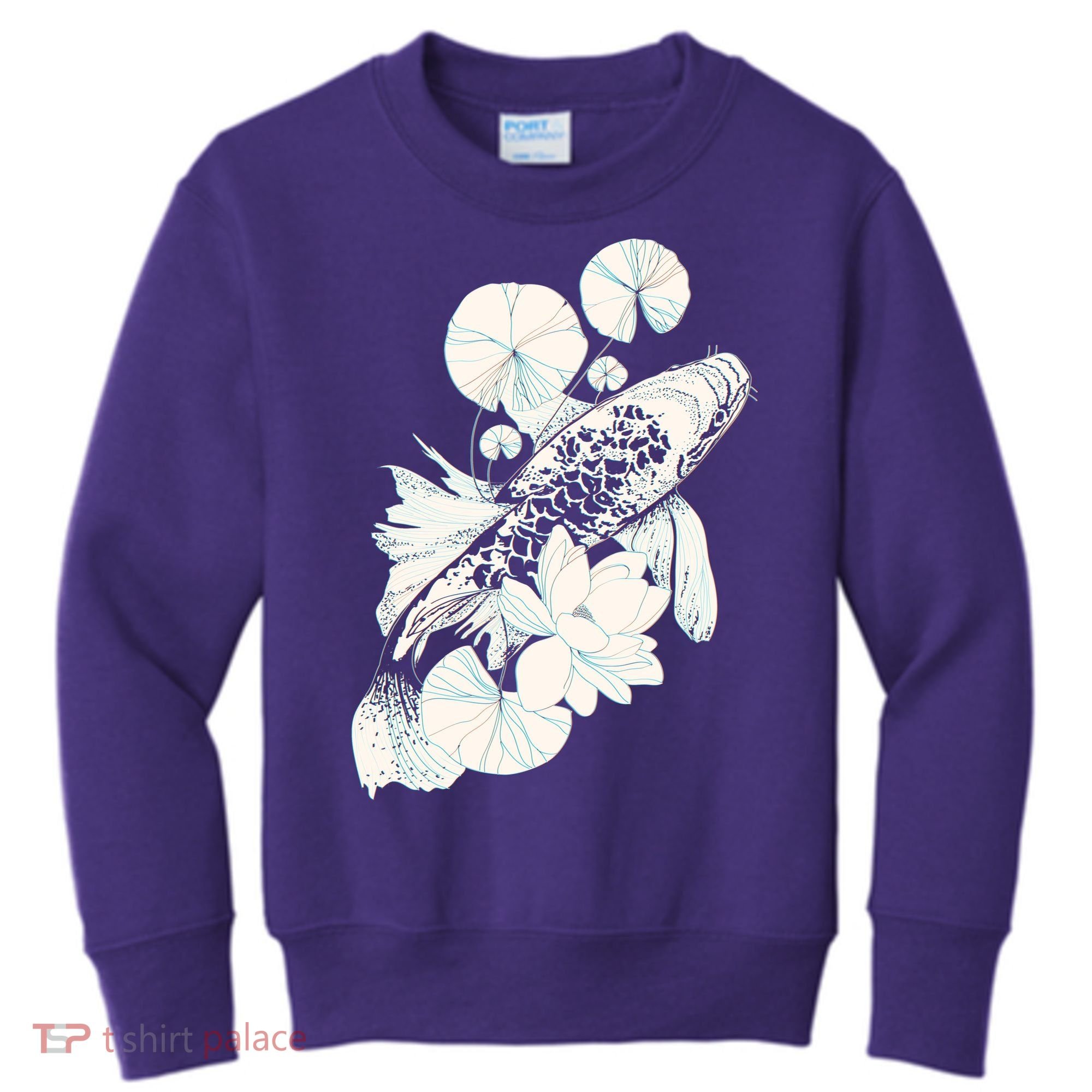 Japanese Zen Koi Fish Pond Kids Sweatshirt