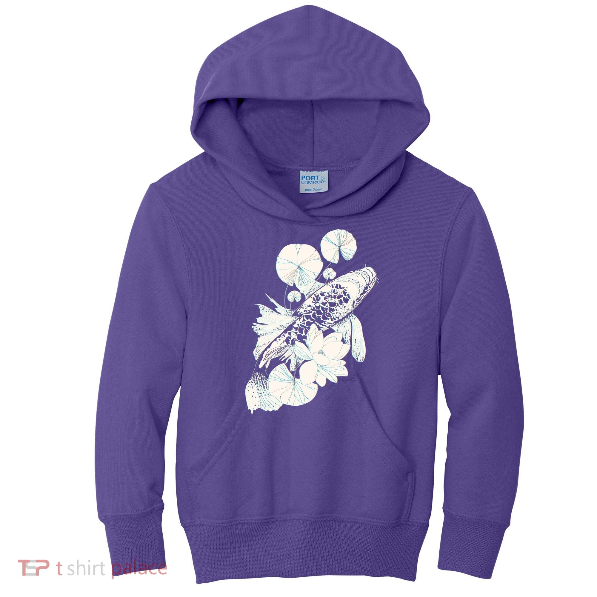Japanese Zen Koi Fish Pond Kids Hoodie