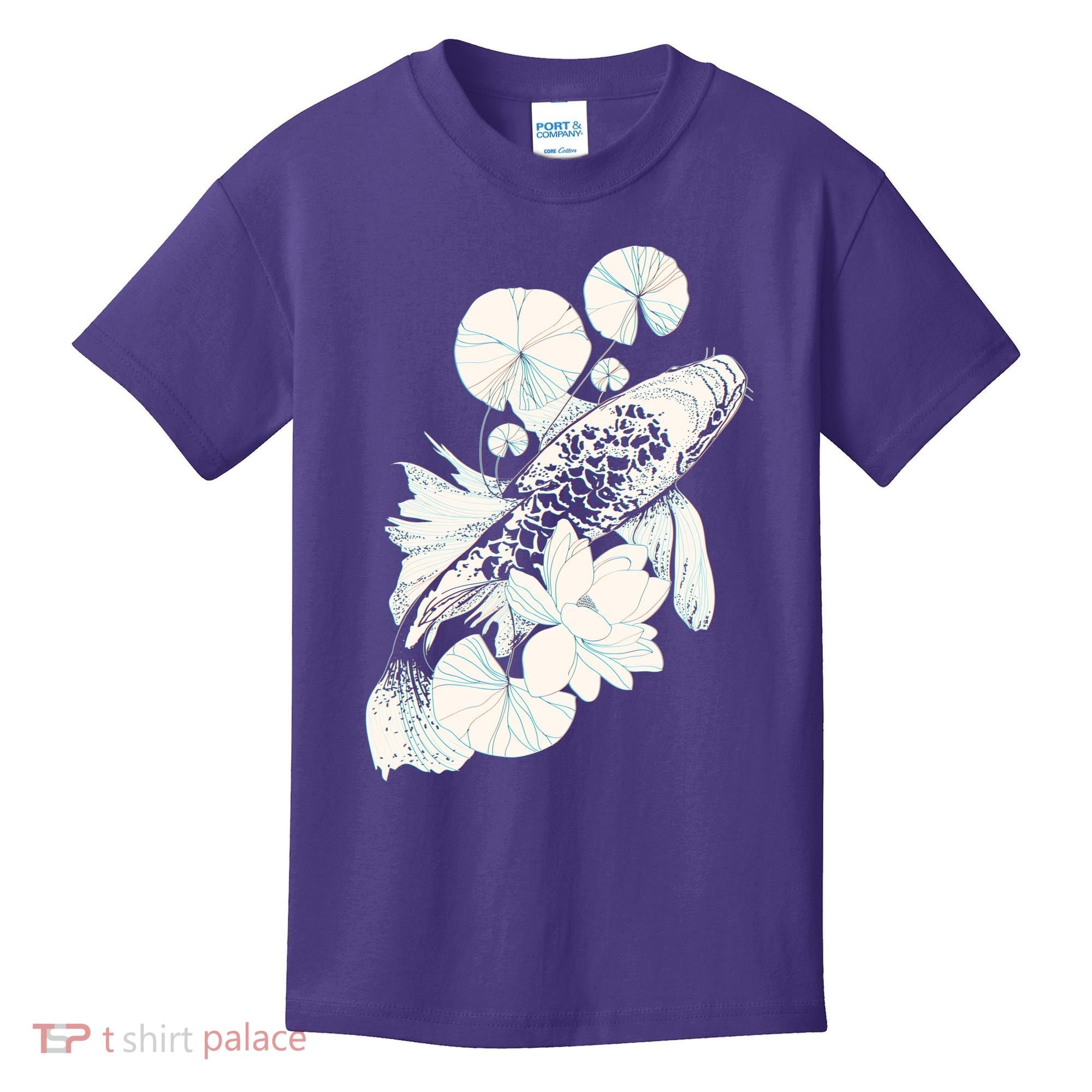Japanese Zen Koi Fish Pond Kids T-Shirt