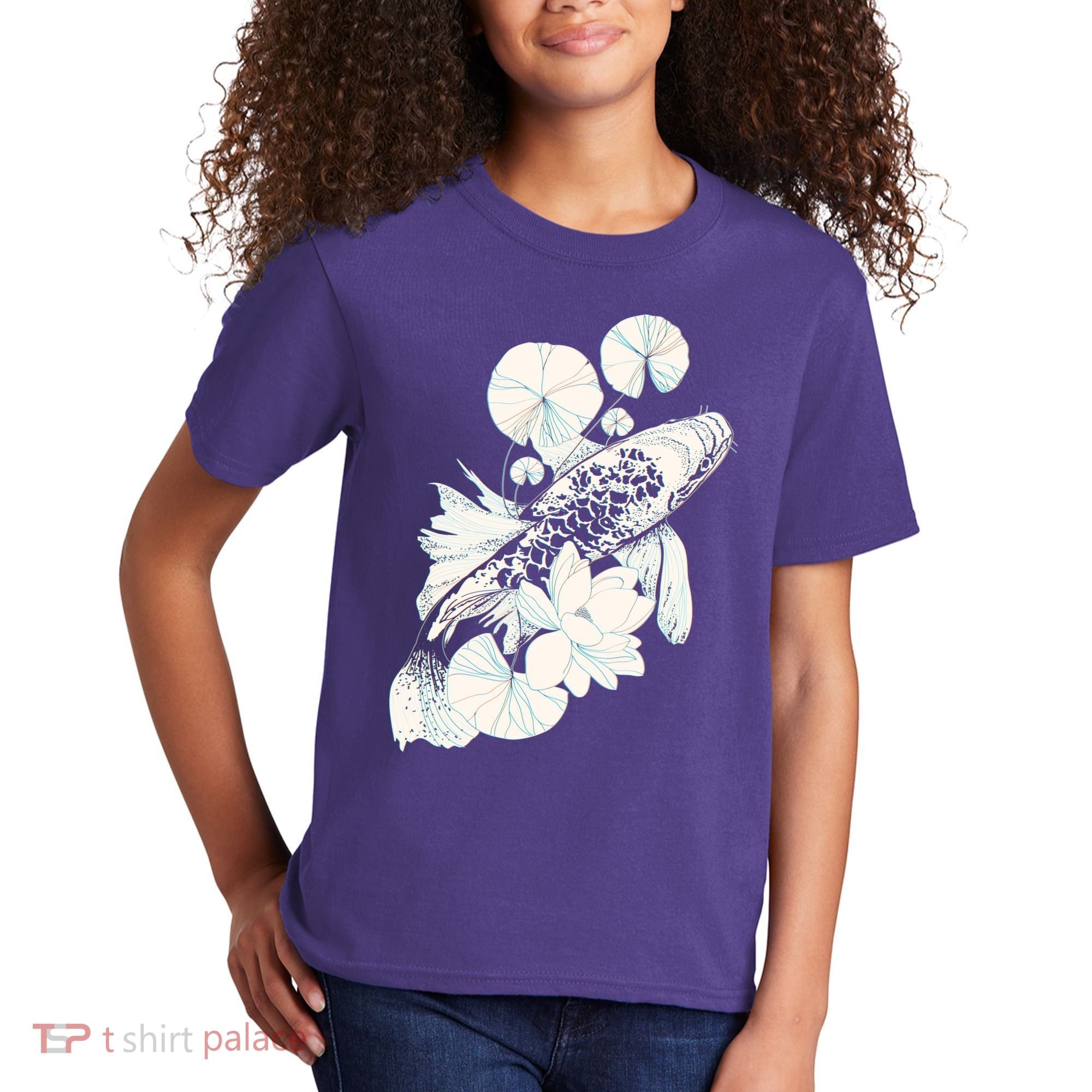 Japanese Zen Koi Fish Pond Kids T-Shirt