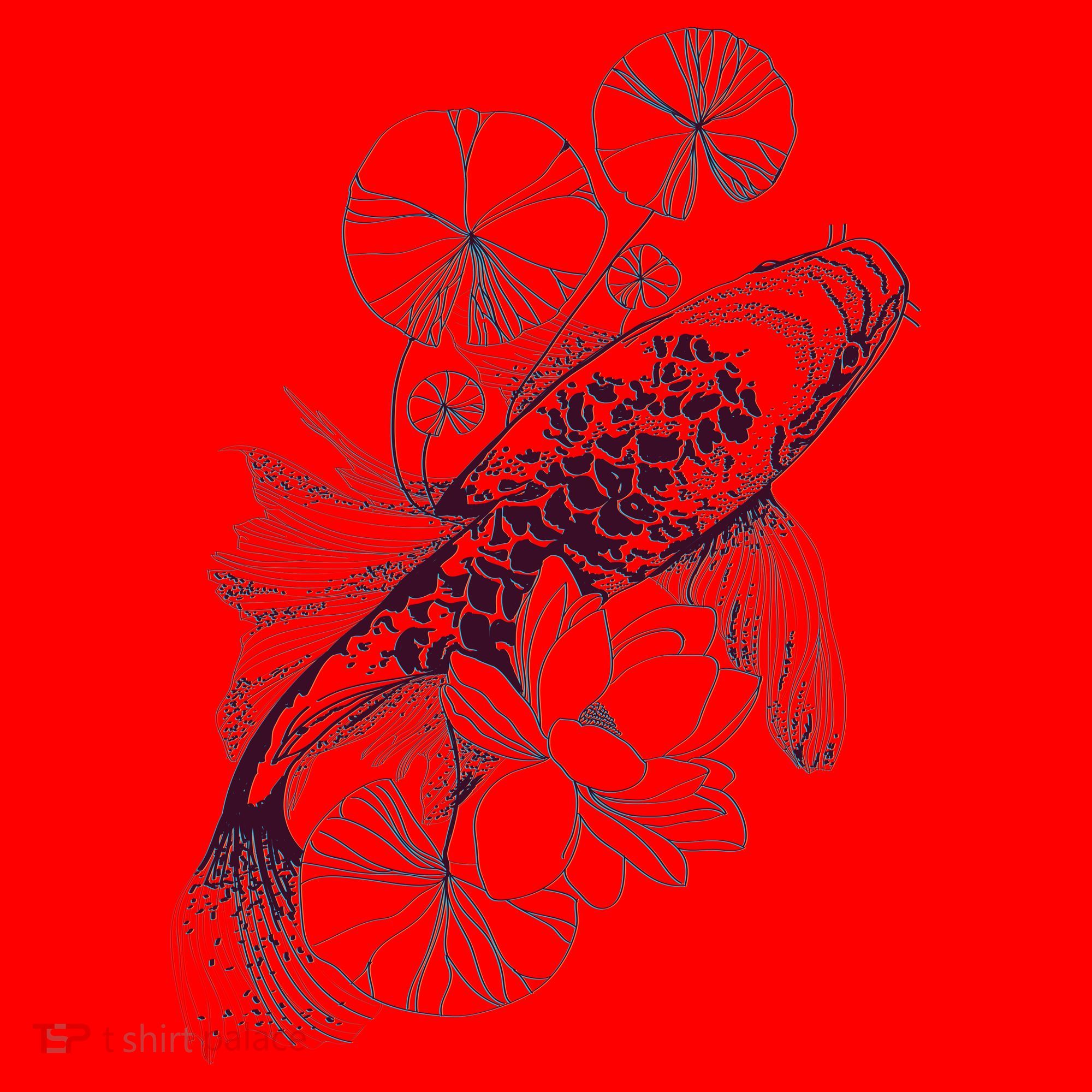 Japanese Zen Koi Fish Pond Santa Hat