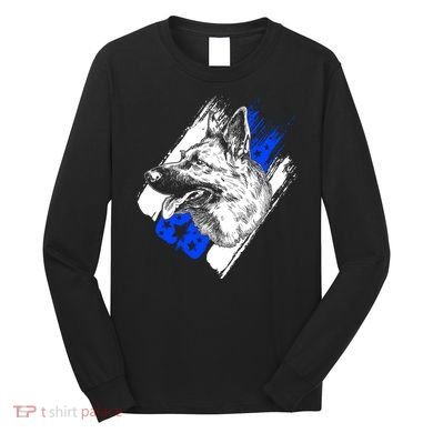K-9 Police Dog Blue Line Long Sleeve Shirt
