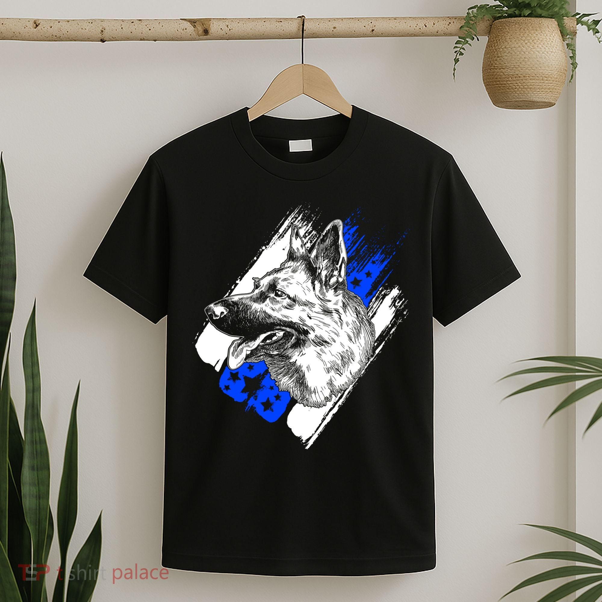 K-9 Police Dog Blue Line T-Shirt