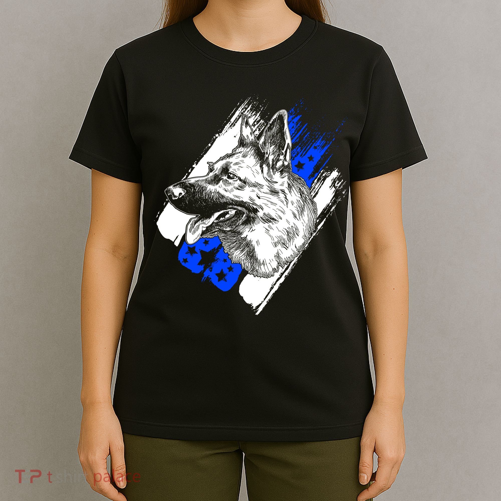 K-9 Police Dog Blue Line T-Shirt