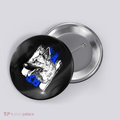 K-9 Police Dog Blue Line Button