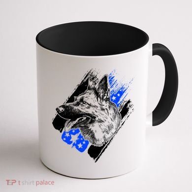 K-9 Police Dog Blue Line Coffee Mug back