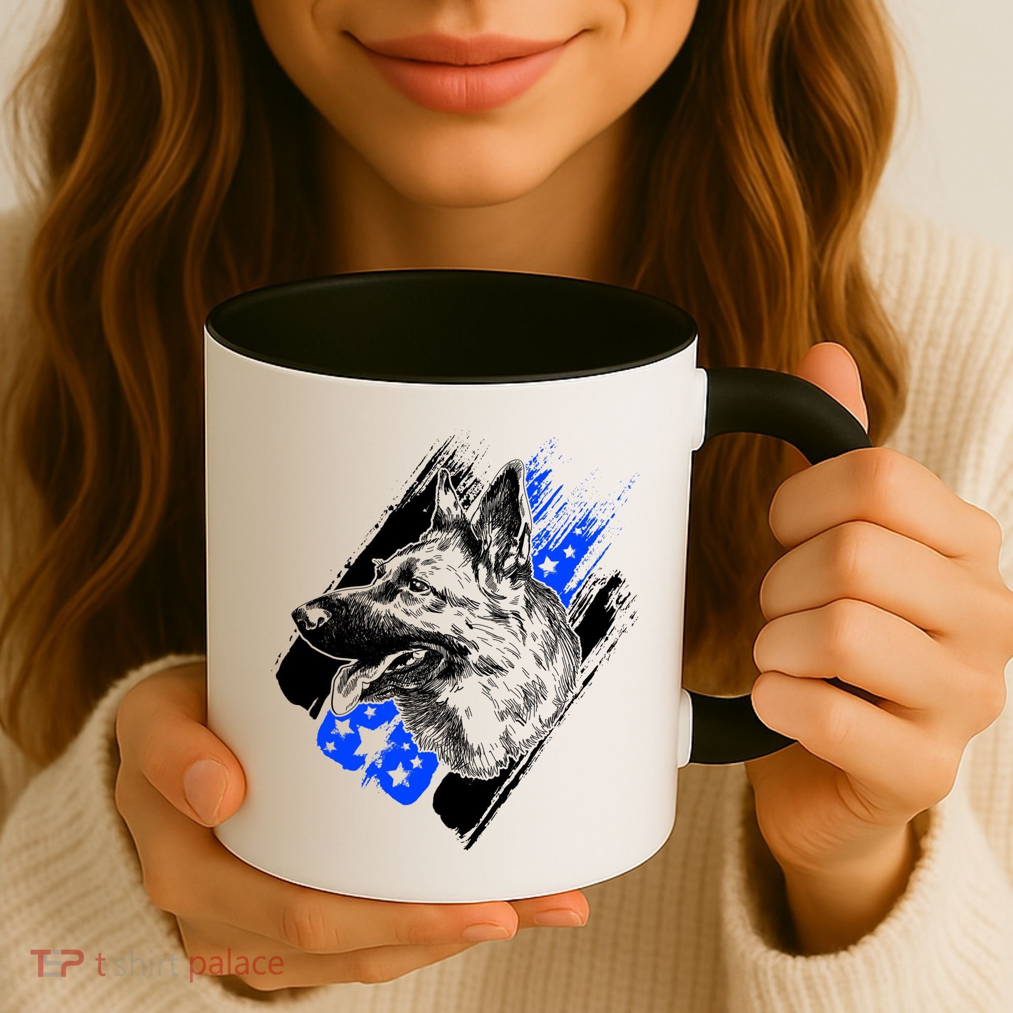 K-9 Police Dog Blue Line Coffee Mug