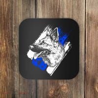 K-9 Police Dog Blue Line Coaster thumb 0