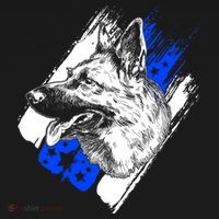 K-9 Police Dog Blue Line Ornament thumb 1