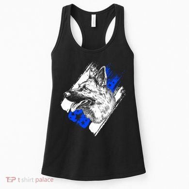 K-9 Police Dog Blue Line Women's Tank Top