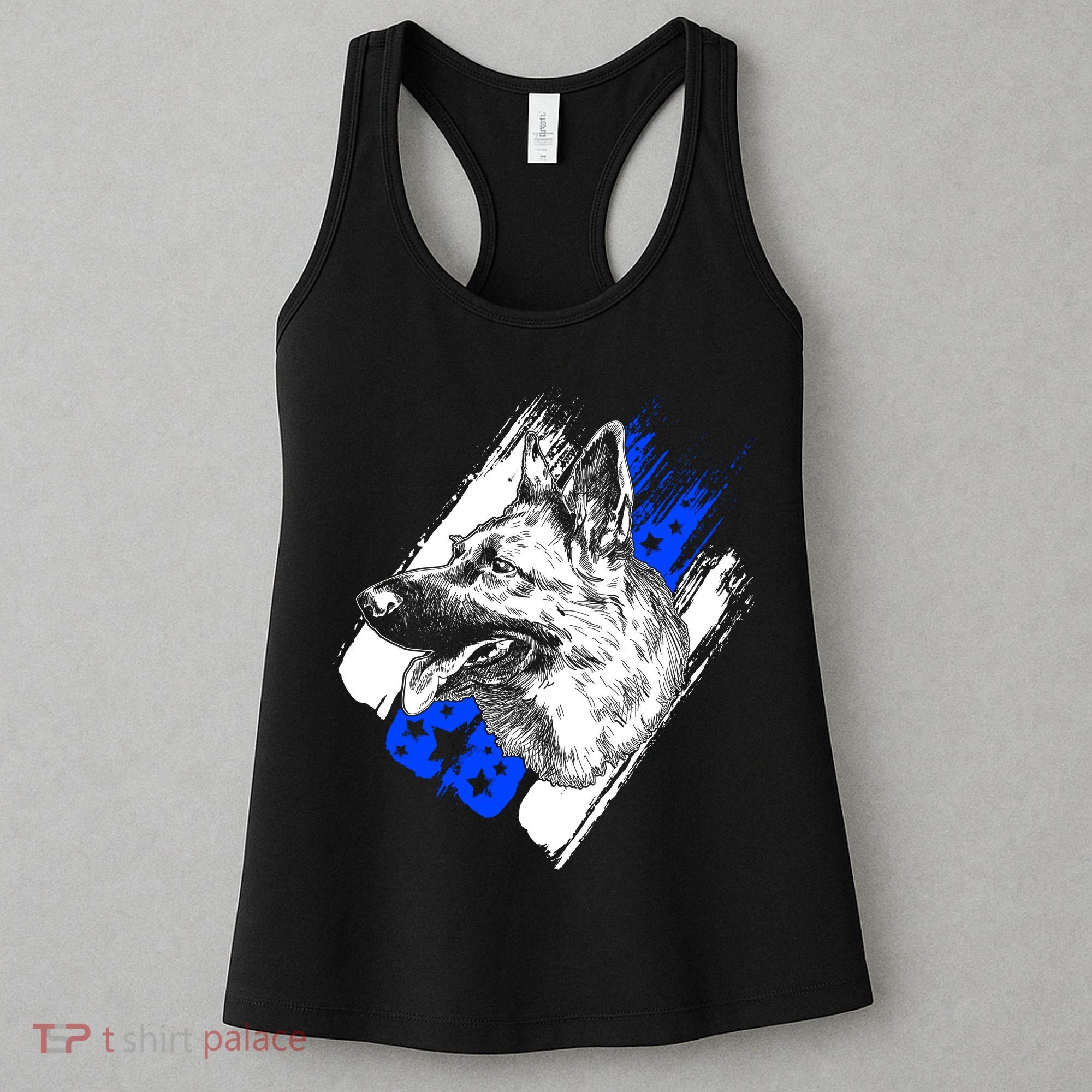 K-9 Police Dog Blue Line Women's Tank Top